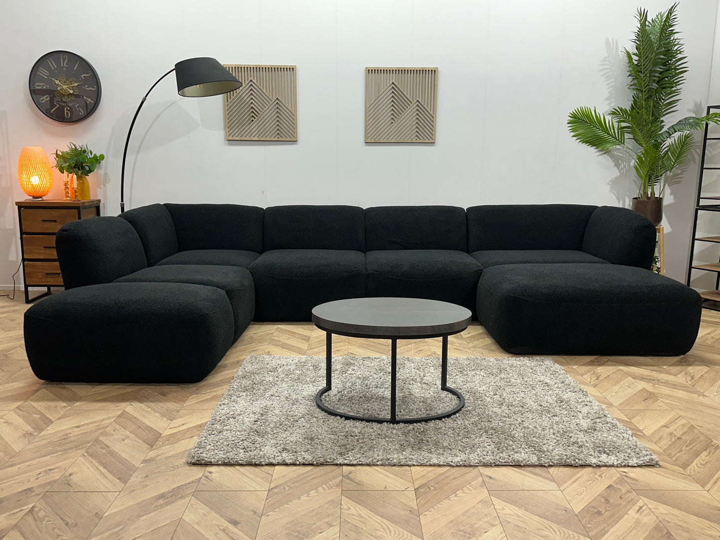 Zwarte Bouclé U Bank