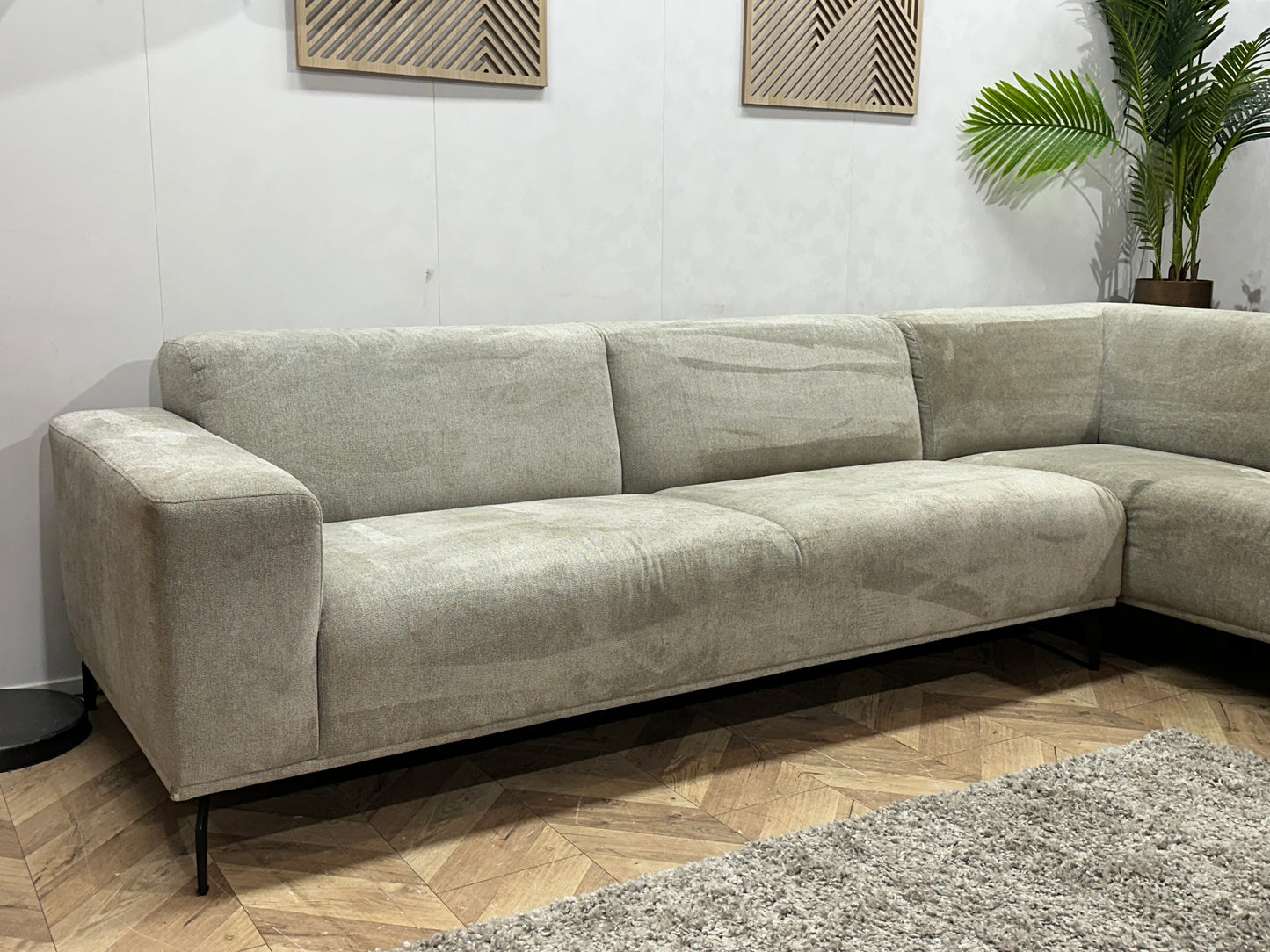 Dyyk Licht Grijze Suède Stoffen Hoekbank