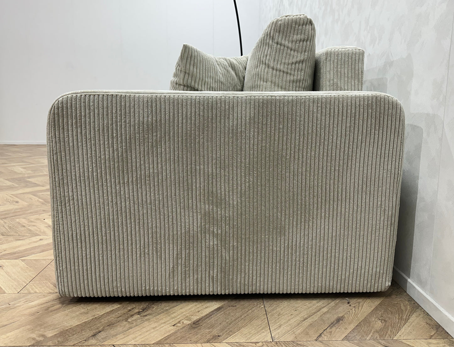 !Showroommodel! Witte Ribstof Hoekbank