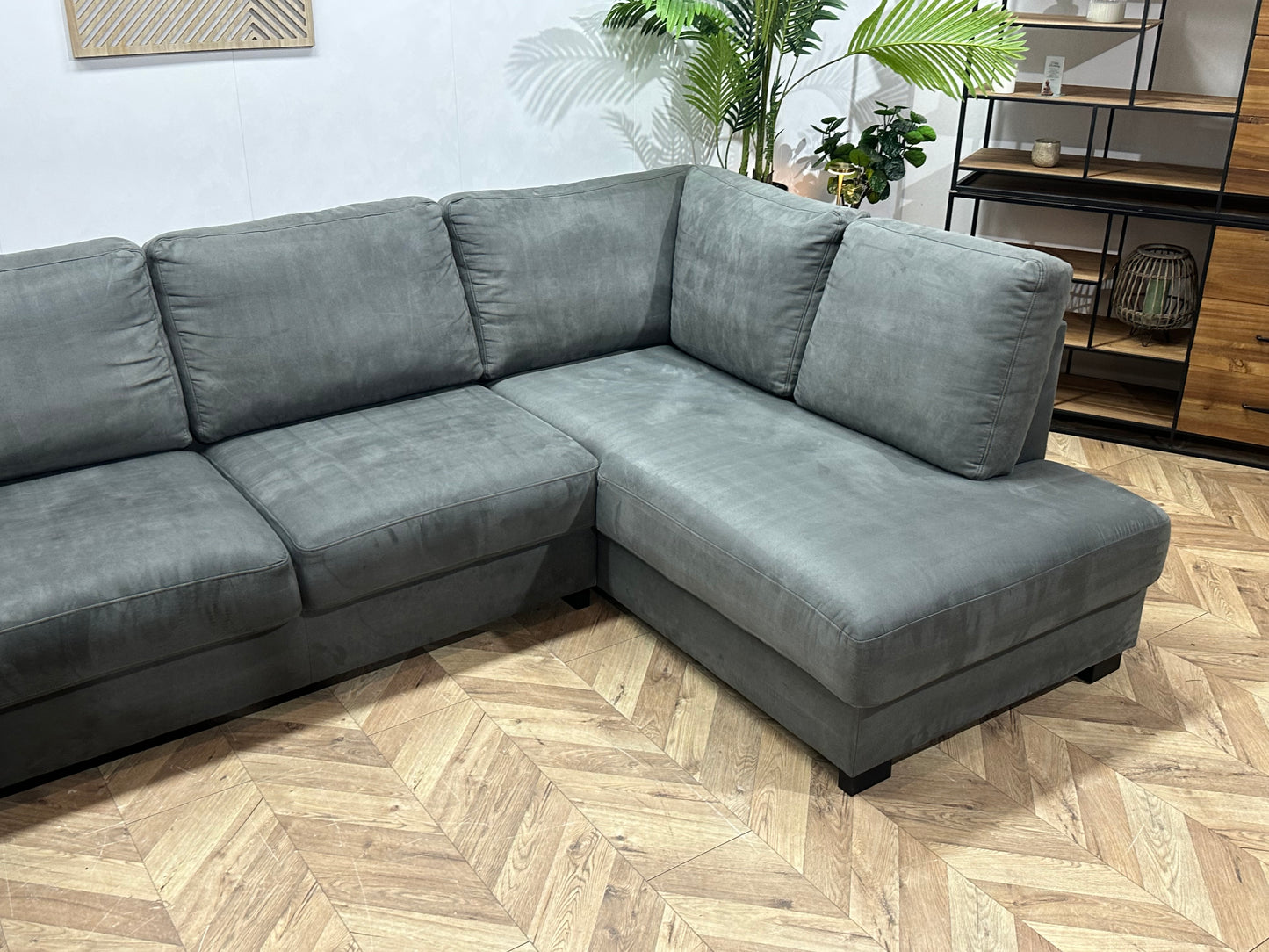 Antraciet Suède Stoffen U Bank ~ Losse Rugkussens Met Afneembare Hoezen