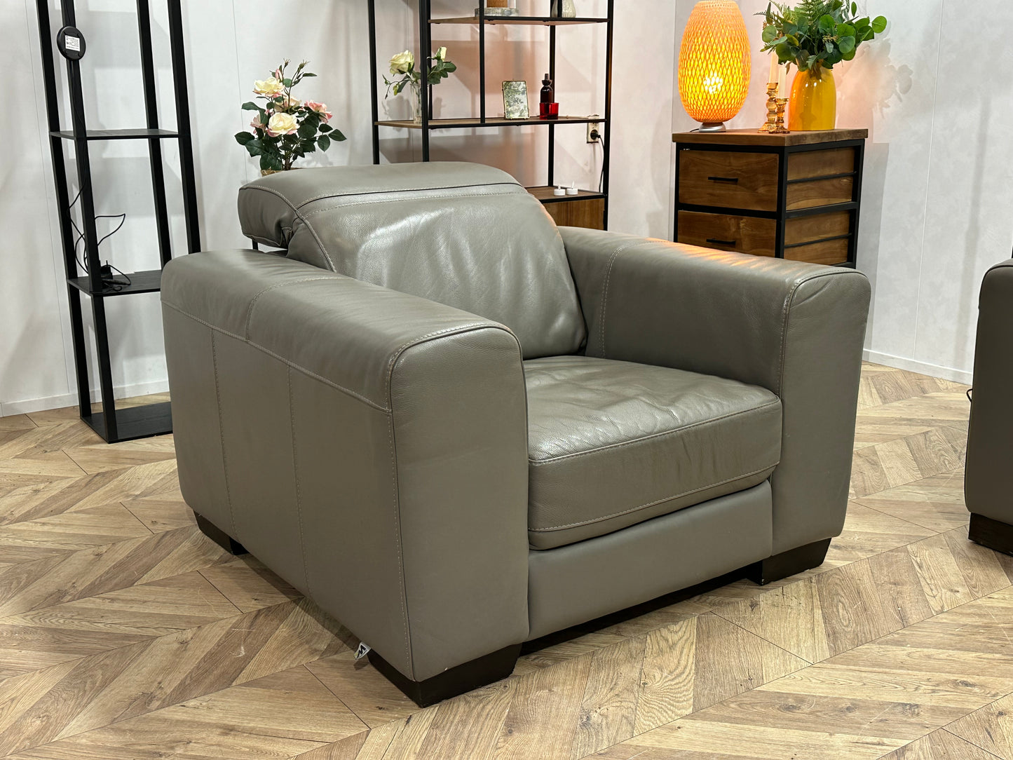 Montèl Taupe Echt Lederen Banken Set ~ Verstelbare Hoofdsteunen