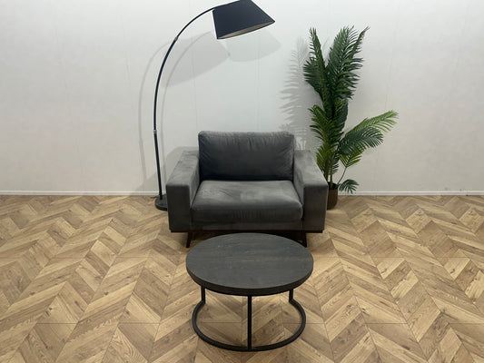 Grijze Velvet Fauteuil ~ Losse Kussens Met Afneembare Hoezen