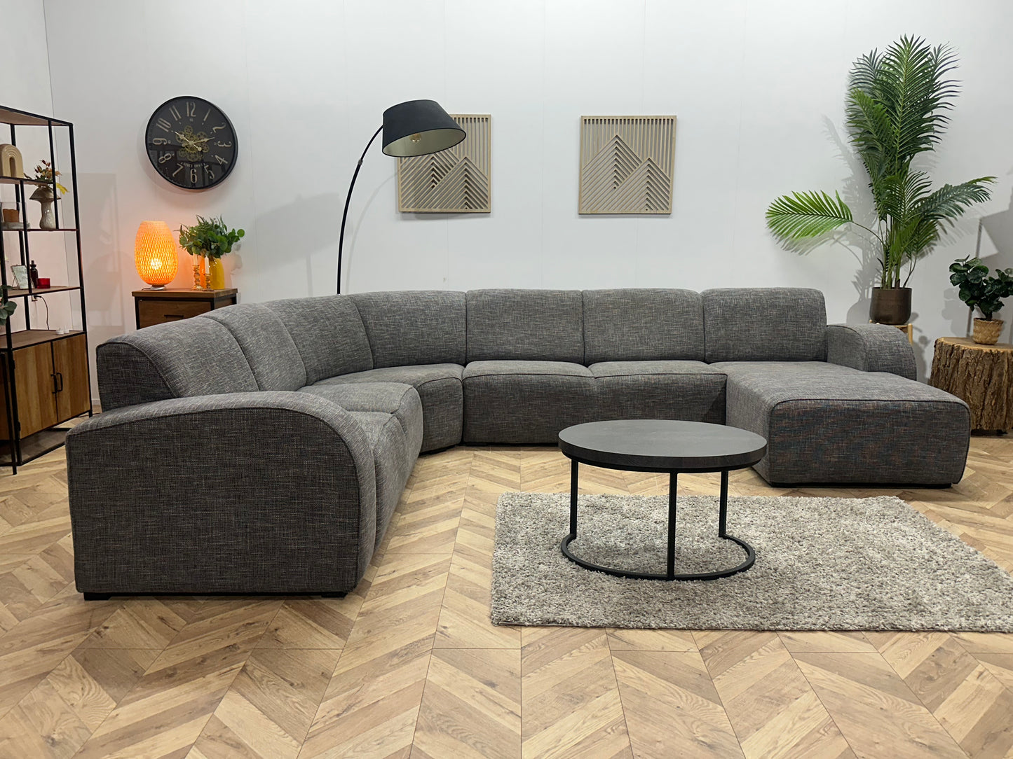 Grijze U Bank ~ Vaste Kussens