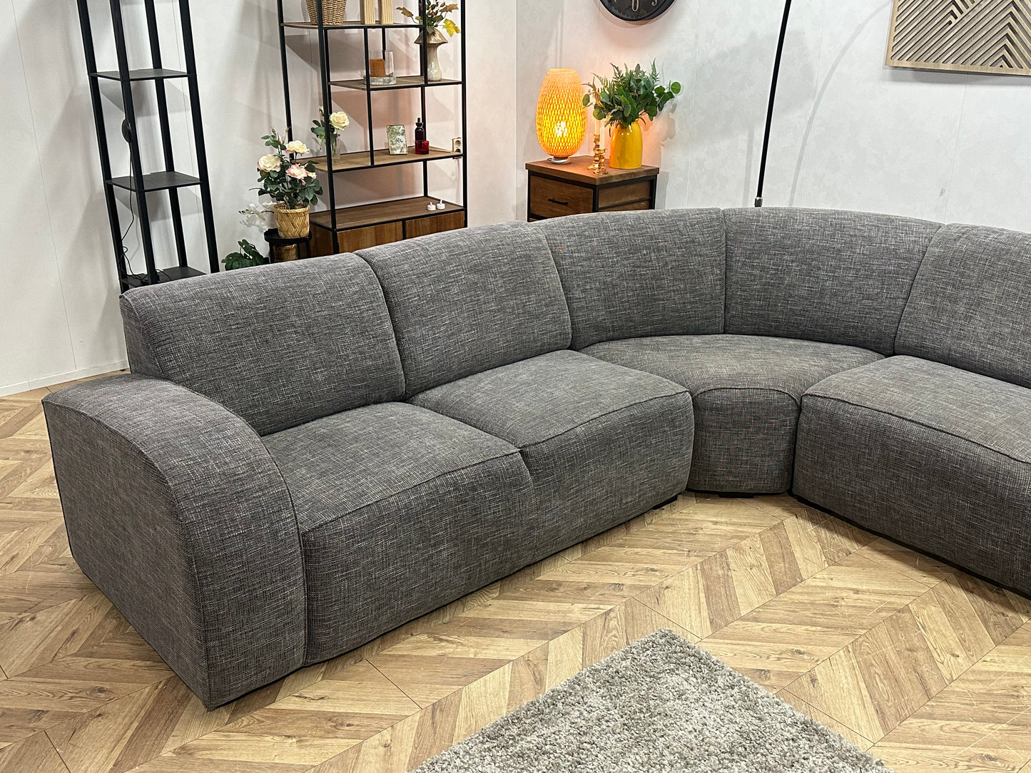 Grijze U Bank ~ Vaste Kussens