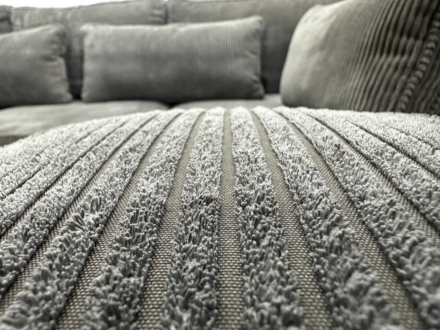 Antraciet Ribstof Hoekbank ~ Losse Kussens Met Afneembare Hoezen ~ Slaapfunctie