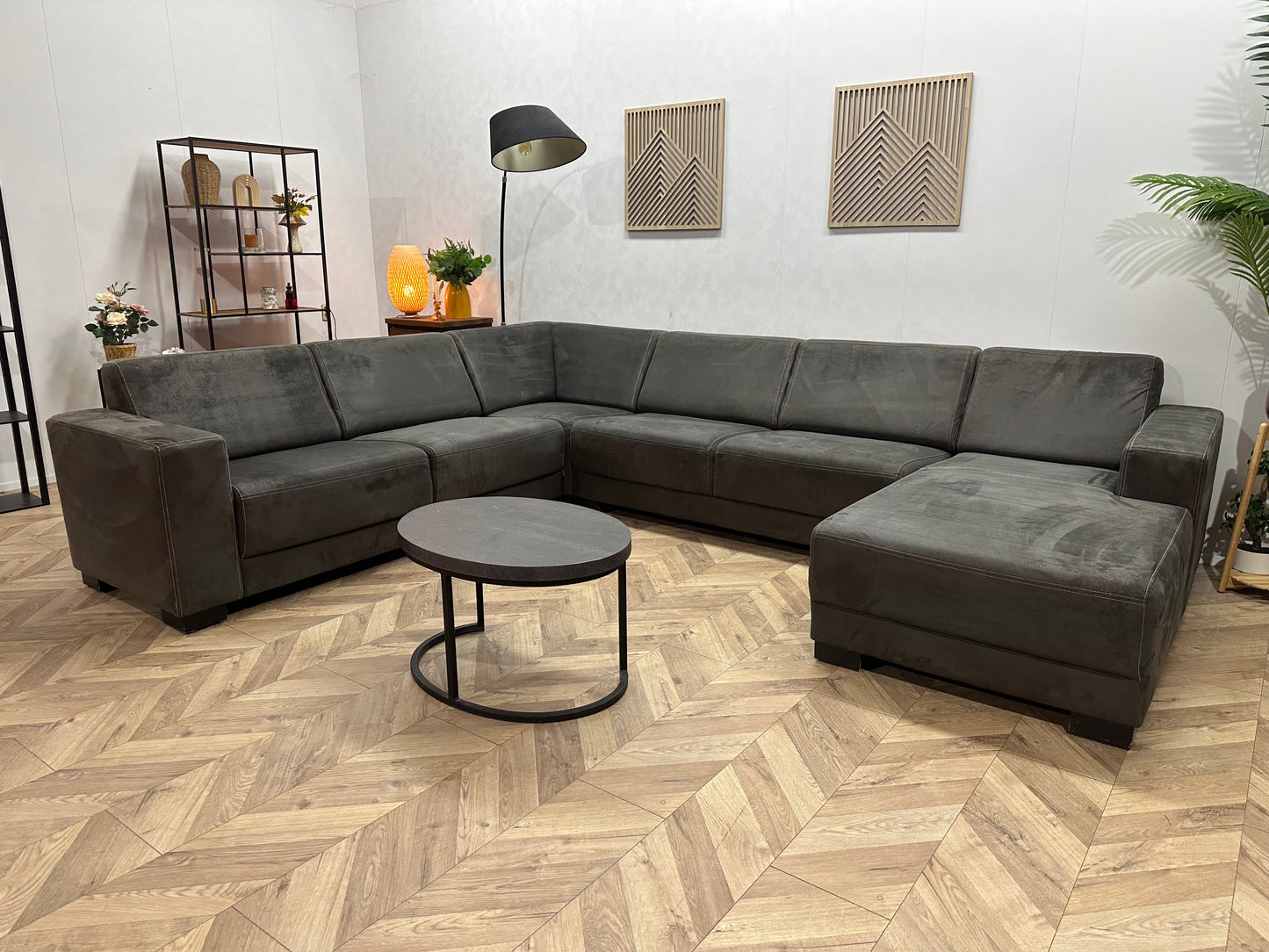 Antraciet Suède Stoffen U Bank ~ Vaste Kussens