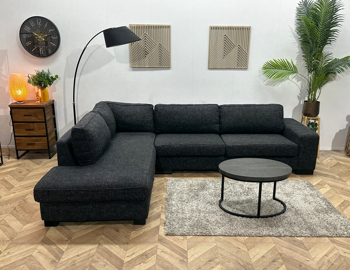 Antraciet Hoekbank ~ Losse Kussens Met Afneembare Hoezen