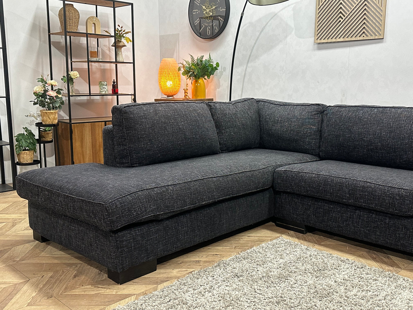 Antraciet Hoekbank ~ Losse Kussens Met Afneembare Hoezen