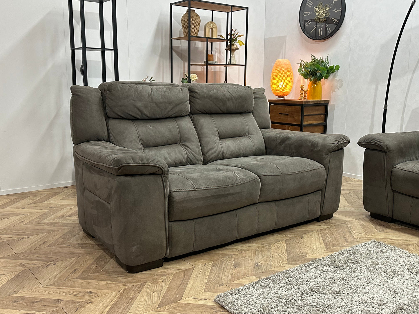 Antraciet Velvet Banken Set ~ Vaste Kussens