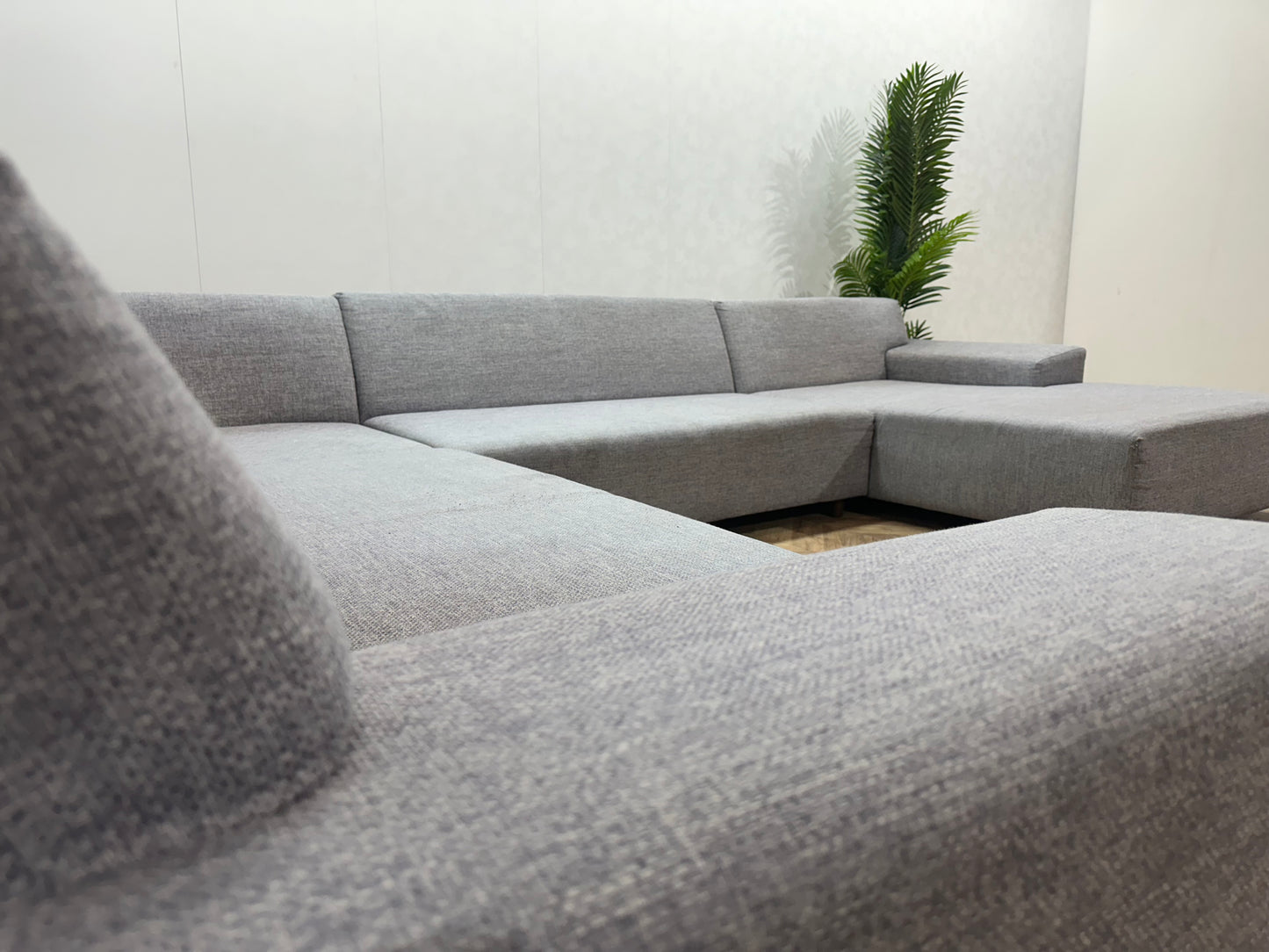 IN.HOUSE Licht Grijze U Bank ~ Vaste Kussens