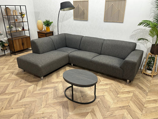 Grijze Hoekbank ~ Vaste Kussens
