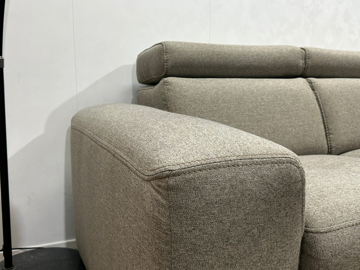 Licht Grijze Hoekbank ~ Verstelbare Hoofdsteunen