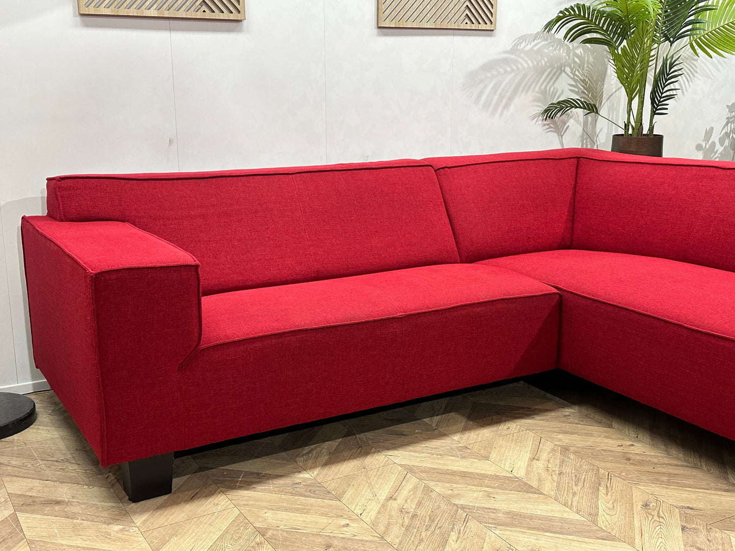 Rode Hoekbank ~ Vaste Kussens