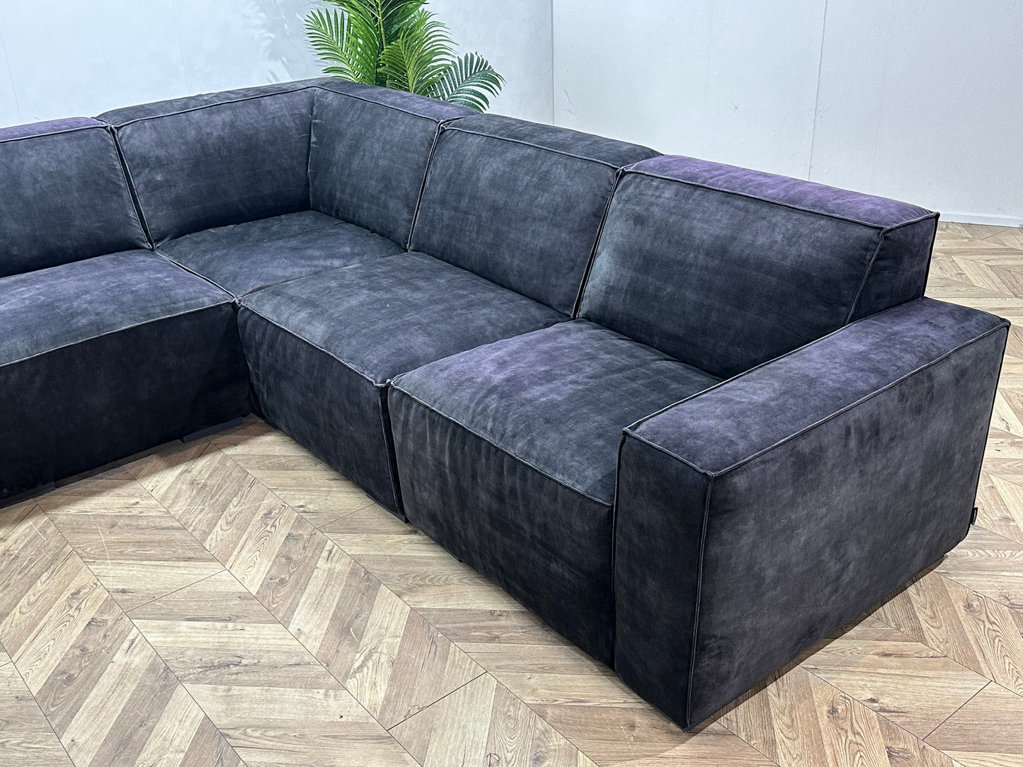 AvantGarde Antraciet Velvet U Bank ~ Vaste Kussens