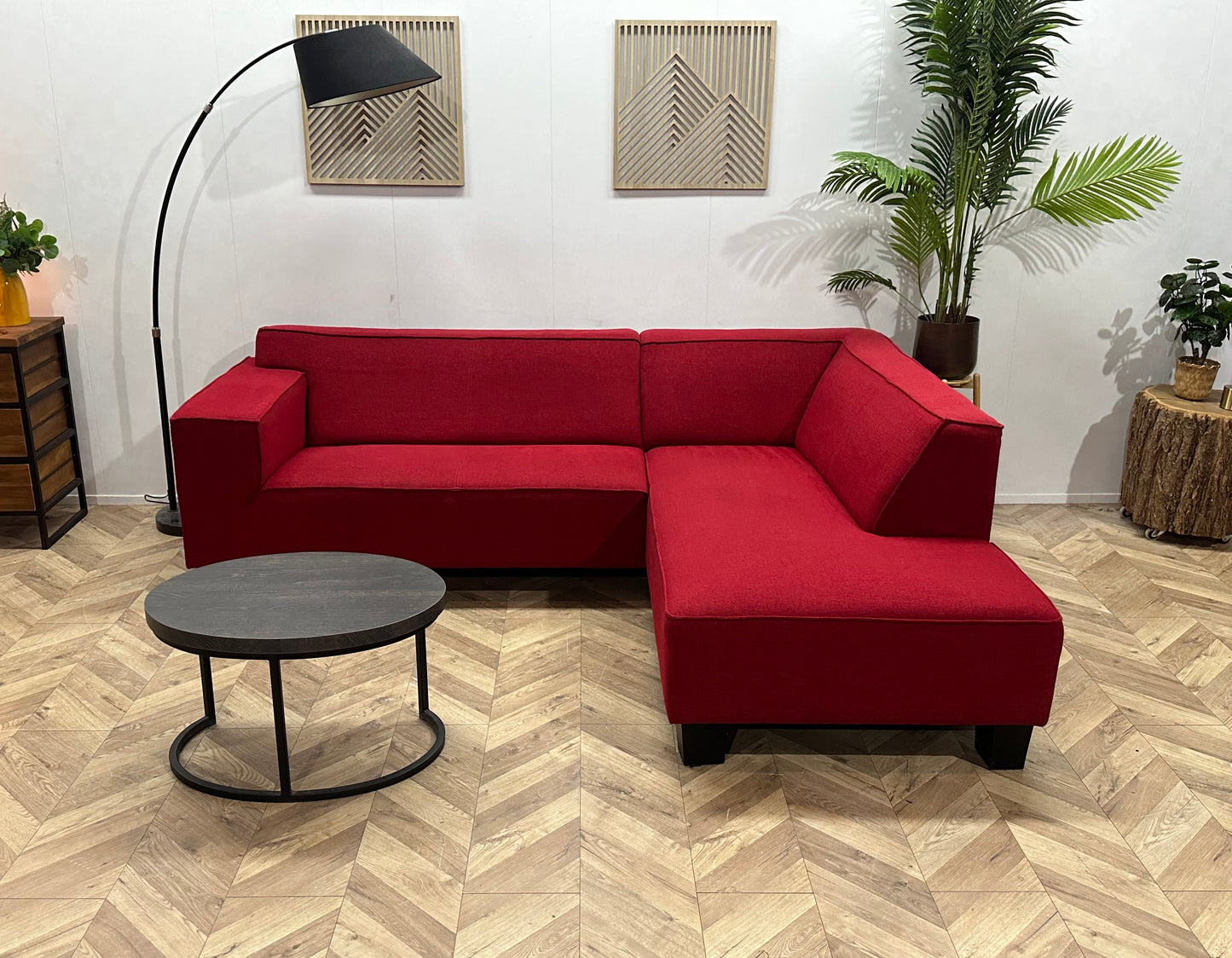 Rode Hoekbank ~ Vaste Kussens