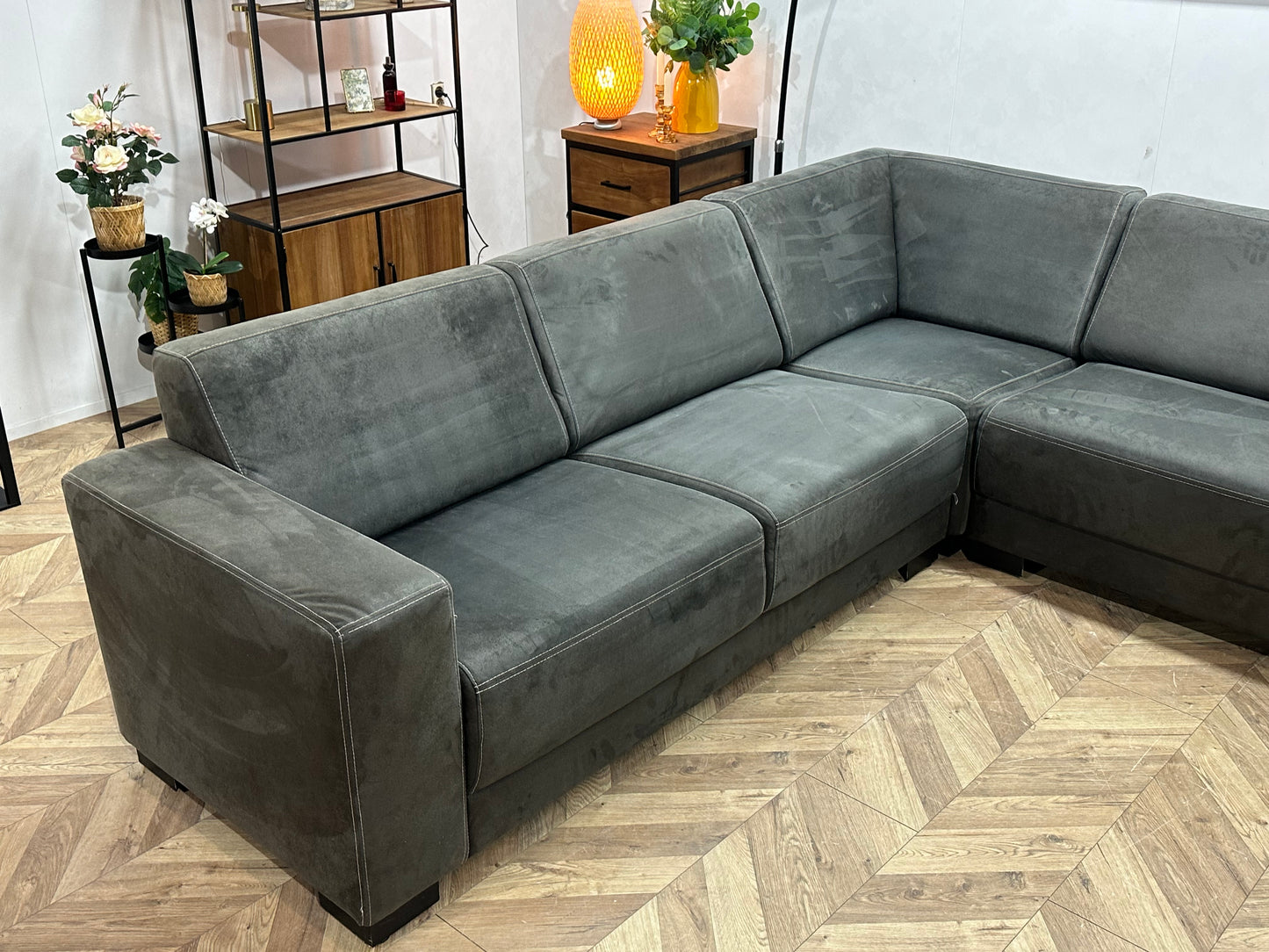 Antraciet Suède Stoffen U Bank ~ Vaste Kussens