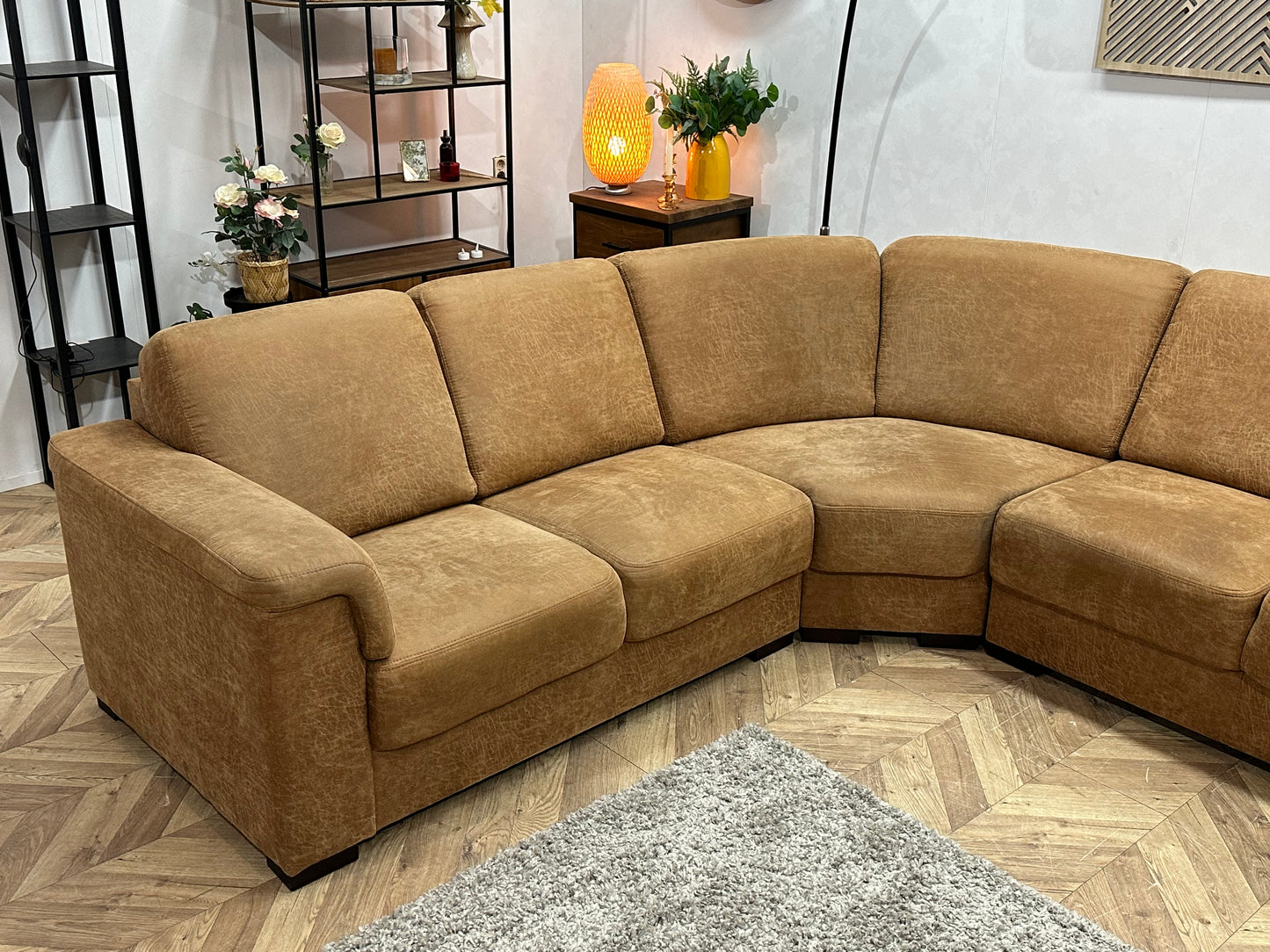 Cognac Bruine Suède Stoffen U Bank ~ Vaste Kussens