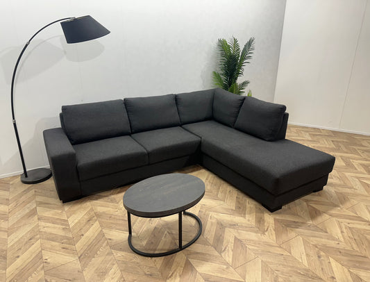 Antraciet Hoekbank ~ Losse Rugkussens Met Afneembare Hoezen