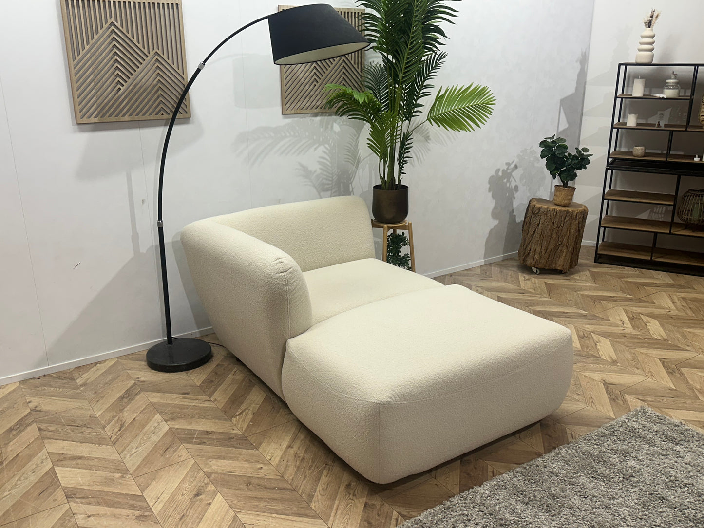 !Showroommodel! Crème Bouclé Design Bank