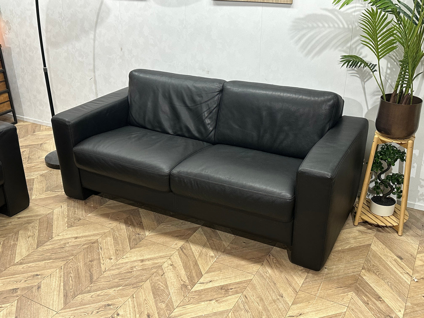 Zwart Echt Lederen Banken Set ~ Vaste Kussens