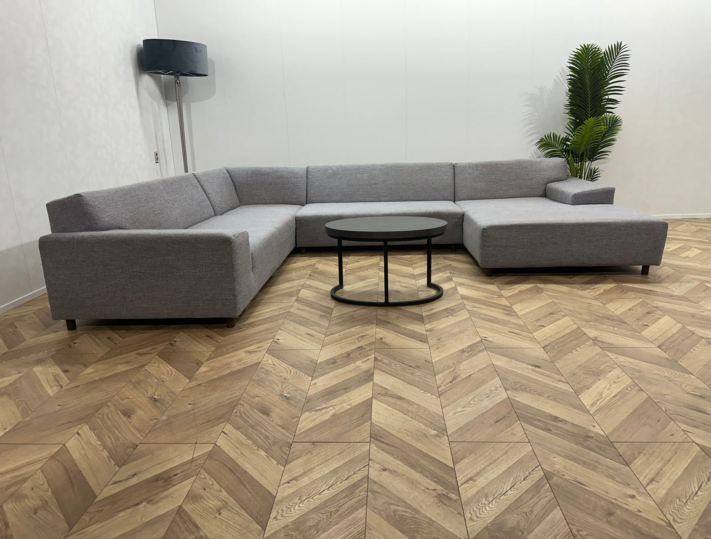 IN.HOUSE Licht Grijze U Bank ~ Vaste Kussens