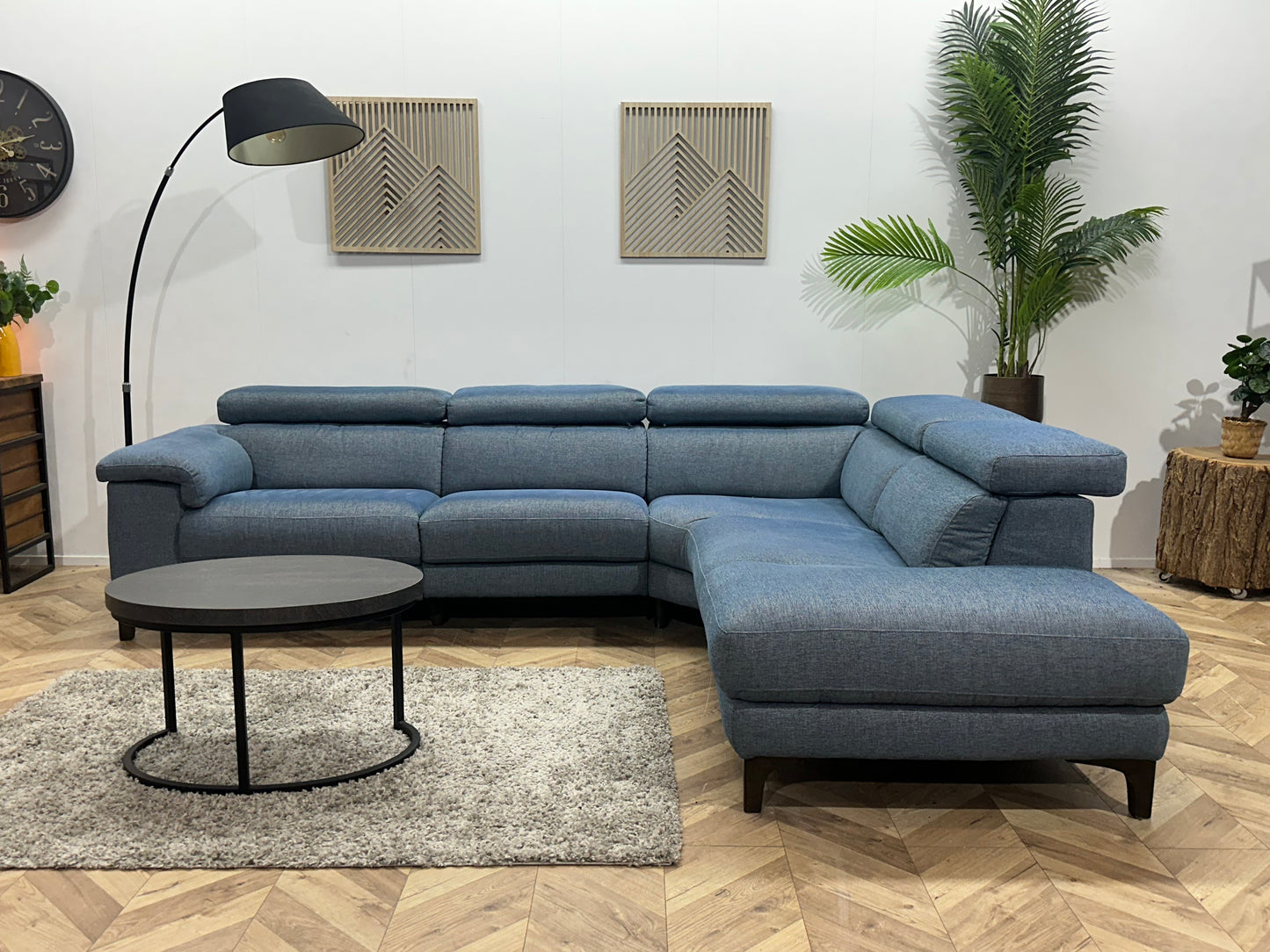 Licht Blauwe Hoekbank ~ Elektrisch Verstelbaar