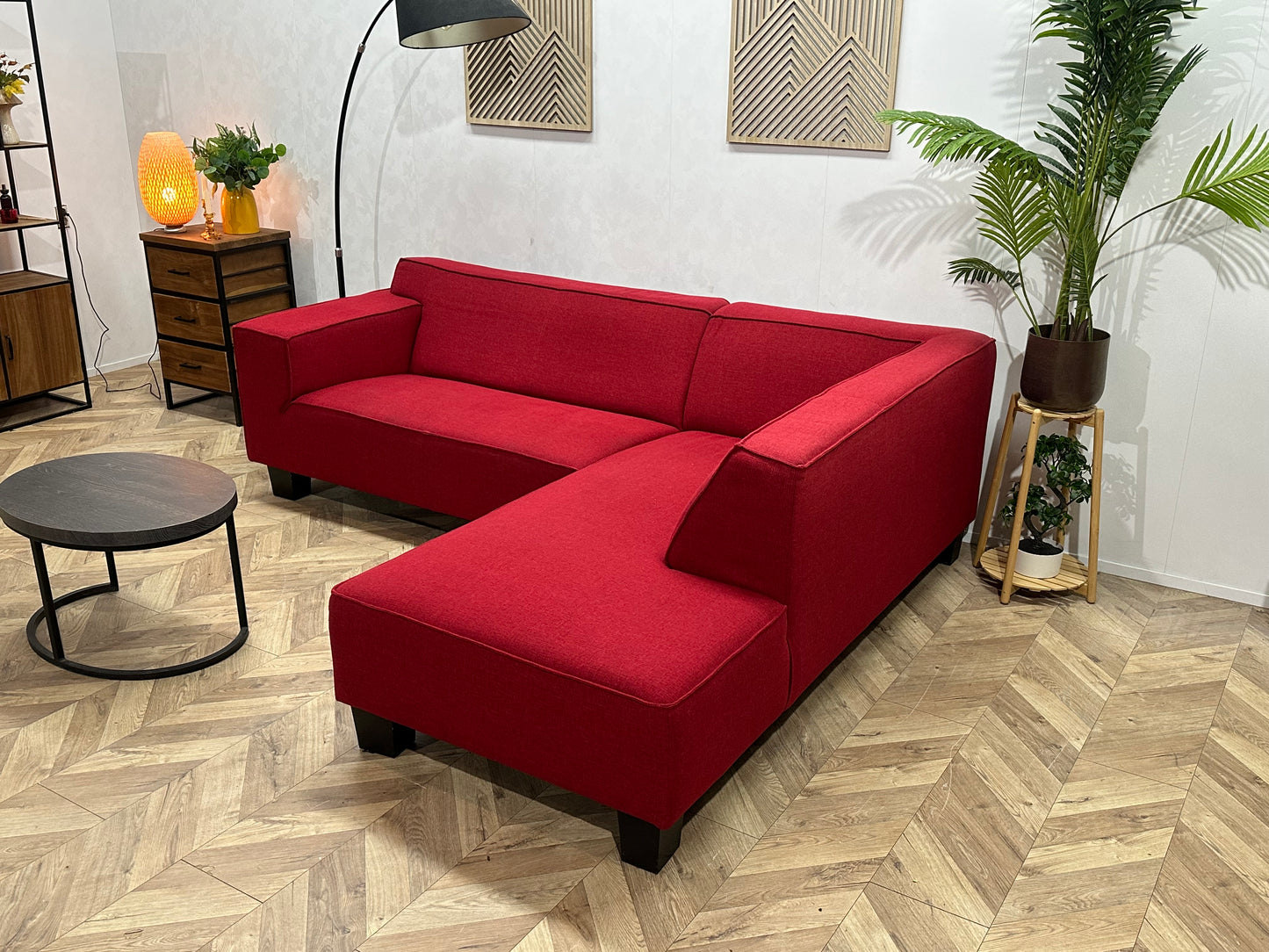 Rode Hoekbank ~ Vaste Kussens