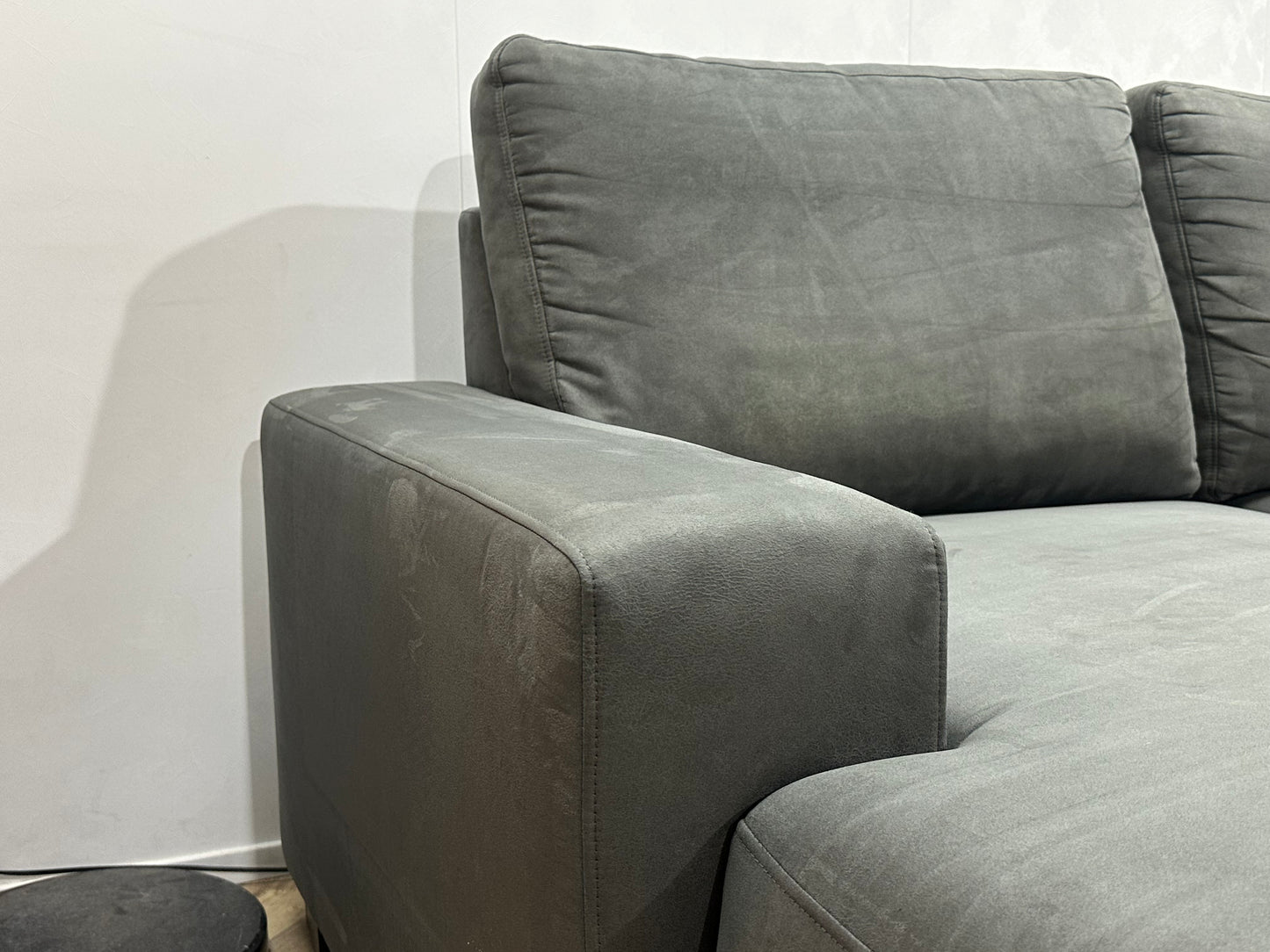 Antraciet Suède Stoffen U Bank ~ Losse Rugkussens Met Afneembare Hoezen