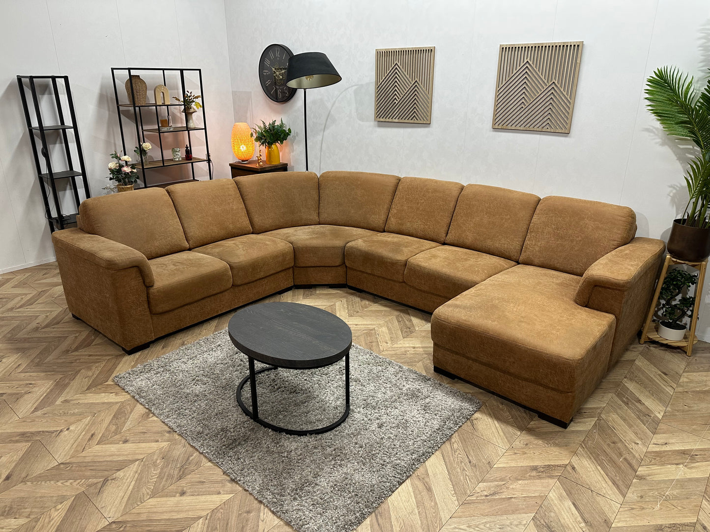 Cognac Bruine Suède Stoffen U Bank ~ Vaste Kussens