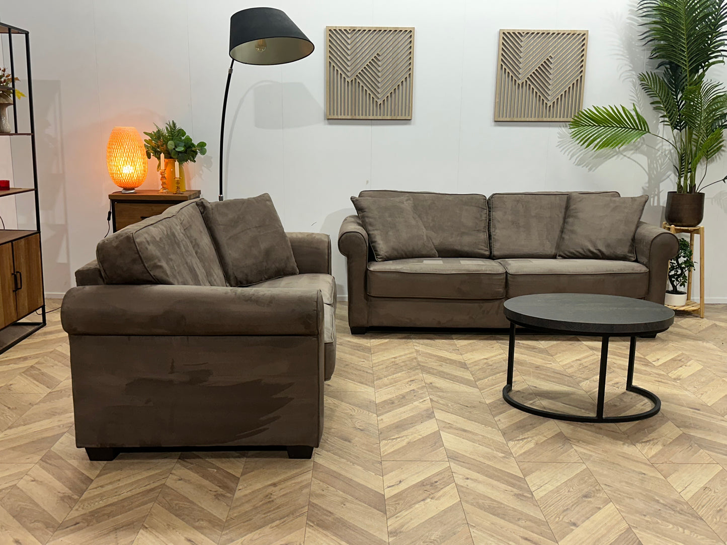 Licht Bruine Velvet Banken Set ~ Nieuwstaat