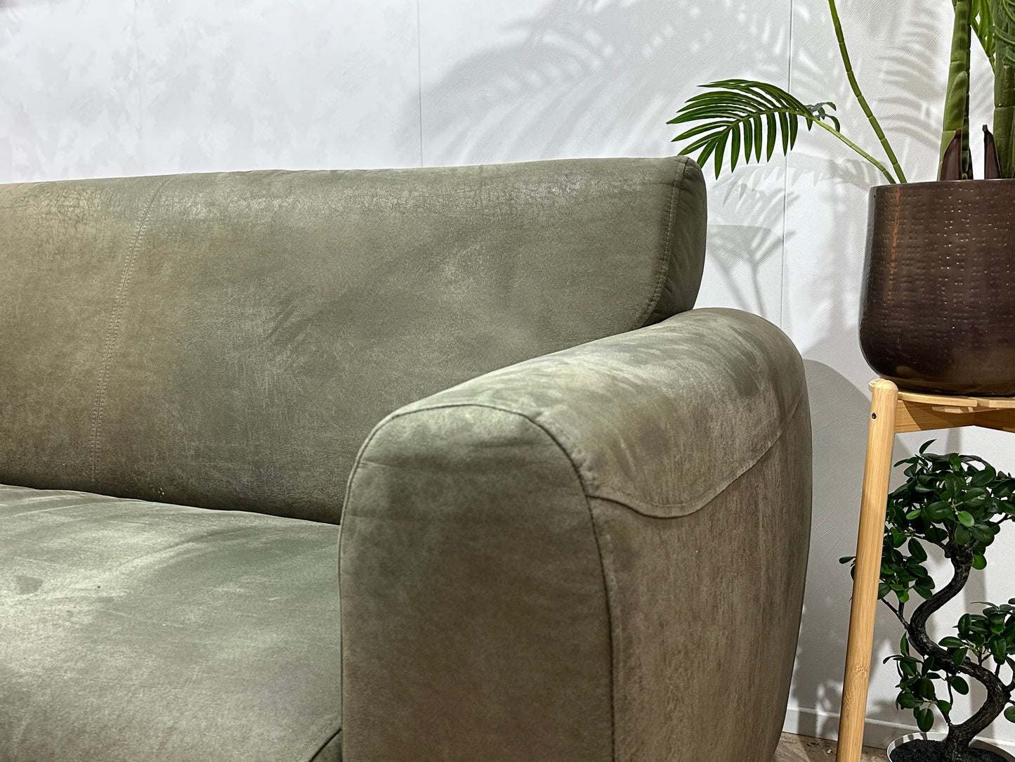 Groene Suède Stoffen Banken Set ~ Vaste Kussens