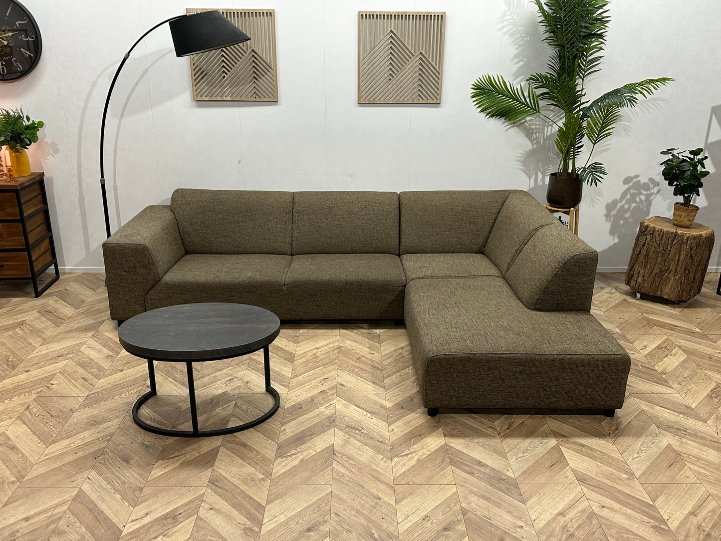 Bruine Hoekbank ~ Vaste Kussens