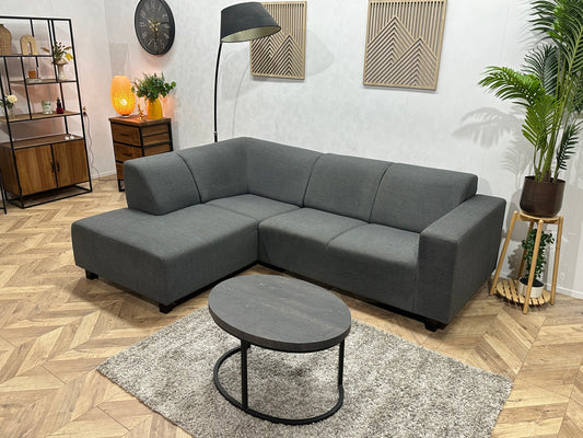 Grijze Hoekbank ~ Vaste Kussens