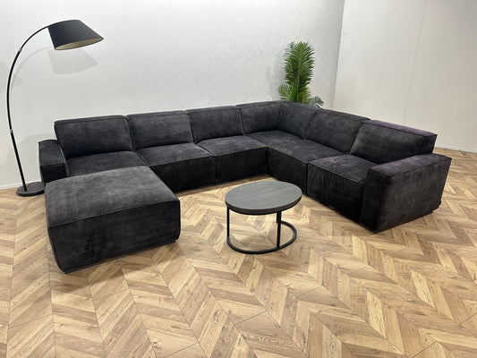 AvantGarde Antraciet Velvet U Bank ~ Vaste Kussens