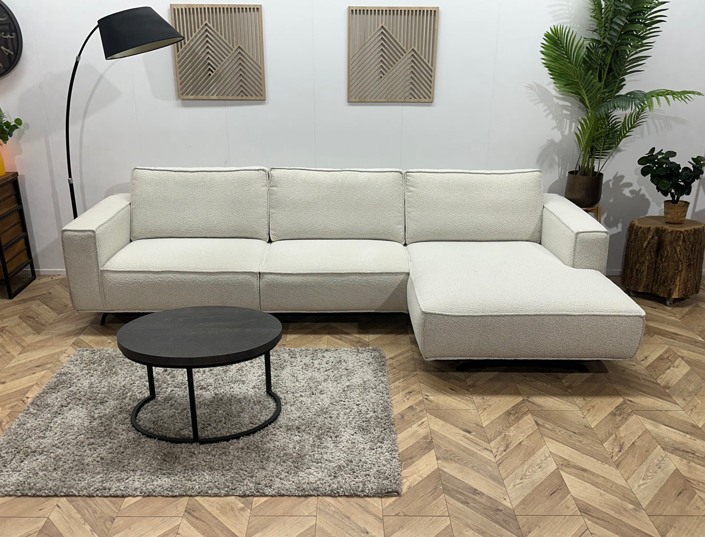 !Showroommodel! Witte Bouclé Hoekbank
