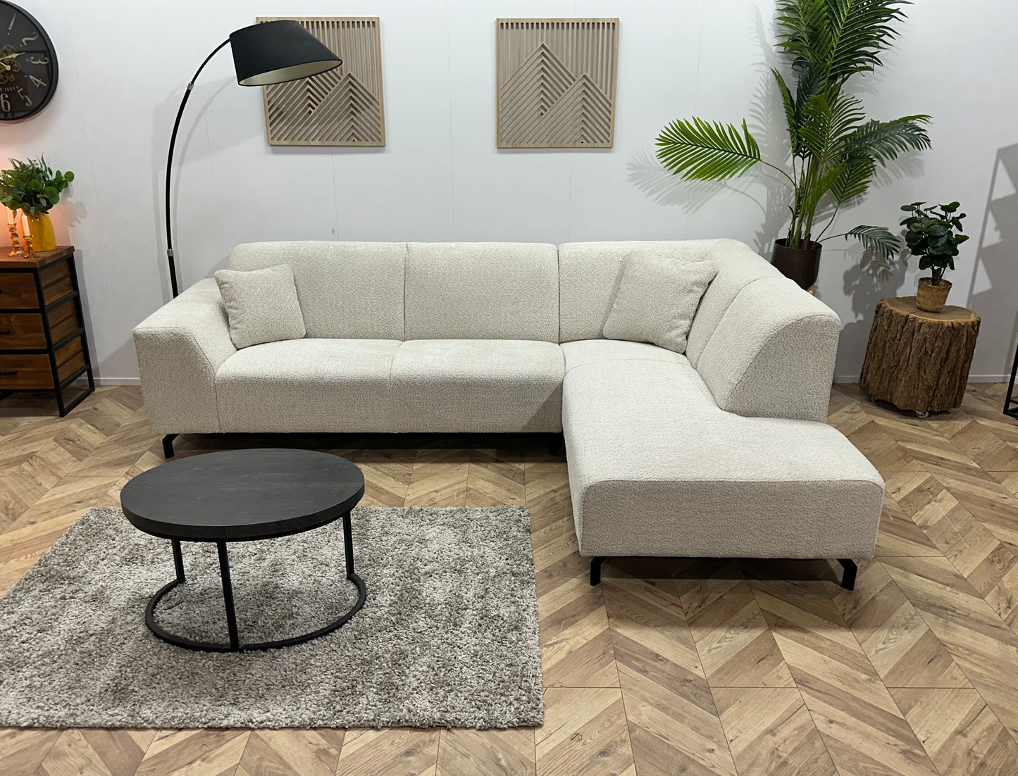 !Showroommodel! Crème Boucle Hoekbank