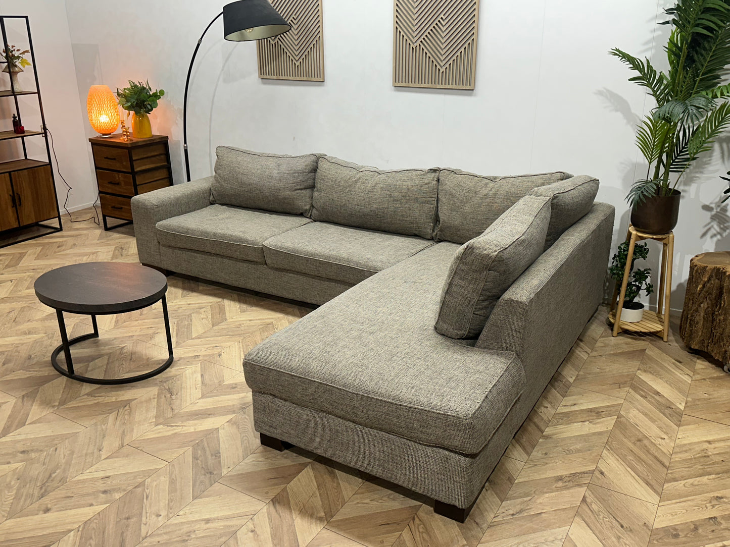 Goossens Grijze Hoekbank ~ Losse Kussens Met Afneembare Hoezen