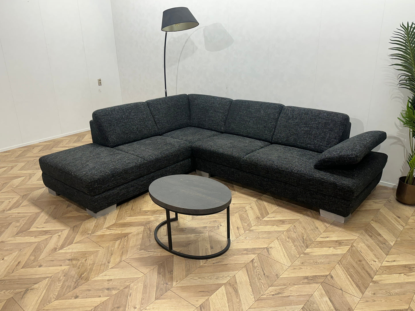 Antraciet Hoekbank ~ Verstelbare Armsteun