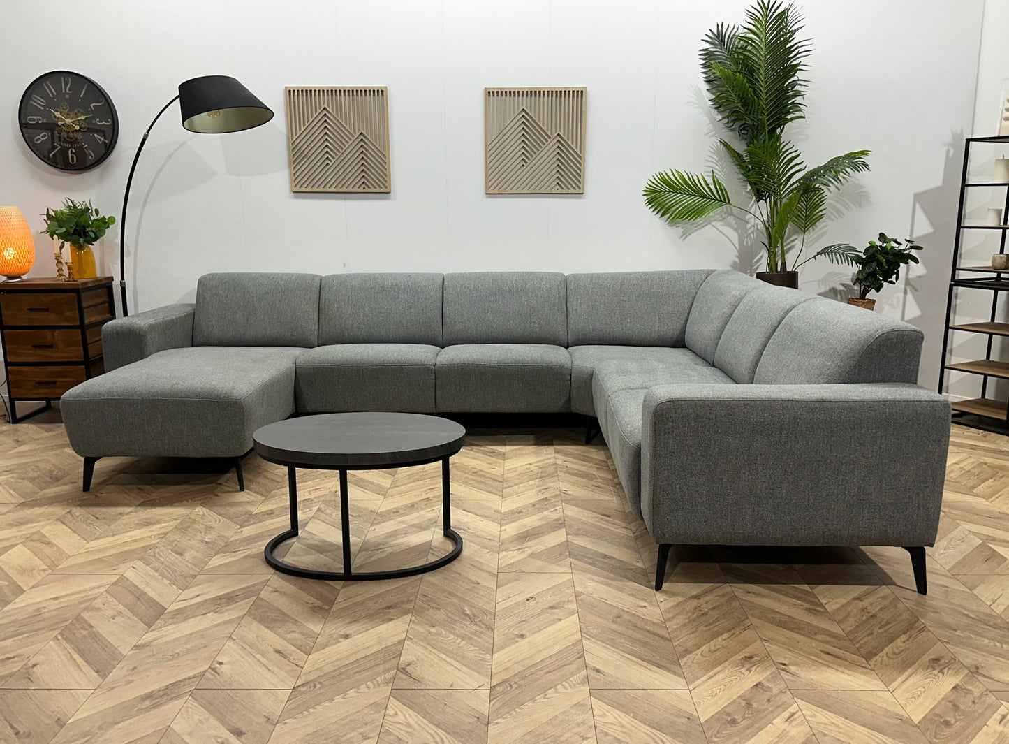 Licht Grijze U Bank ~ Vaste Kussens