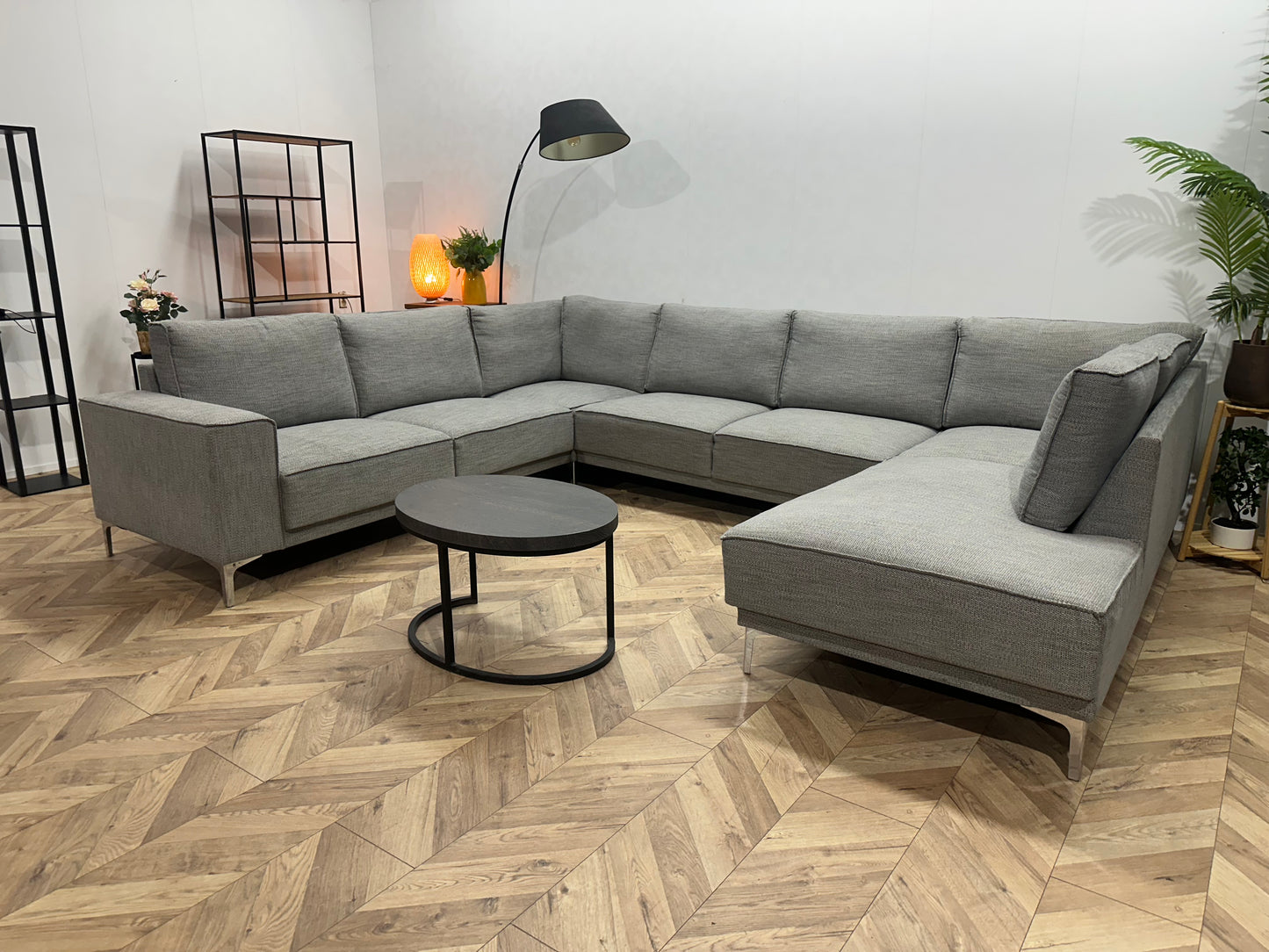 Licht Grijze U Bank ~ Losse Rugkussens Met Afneembare Hoezen