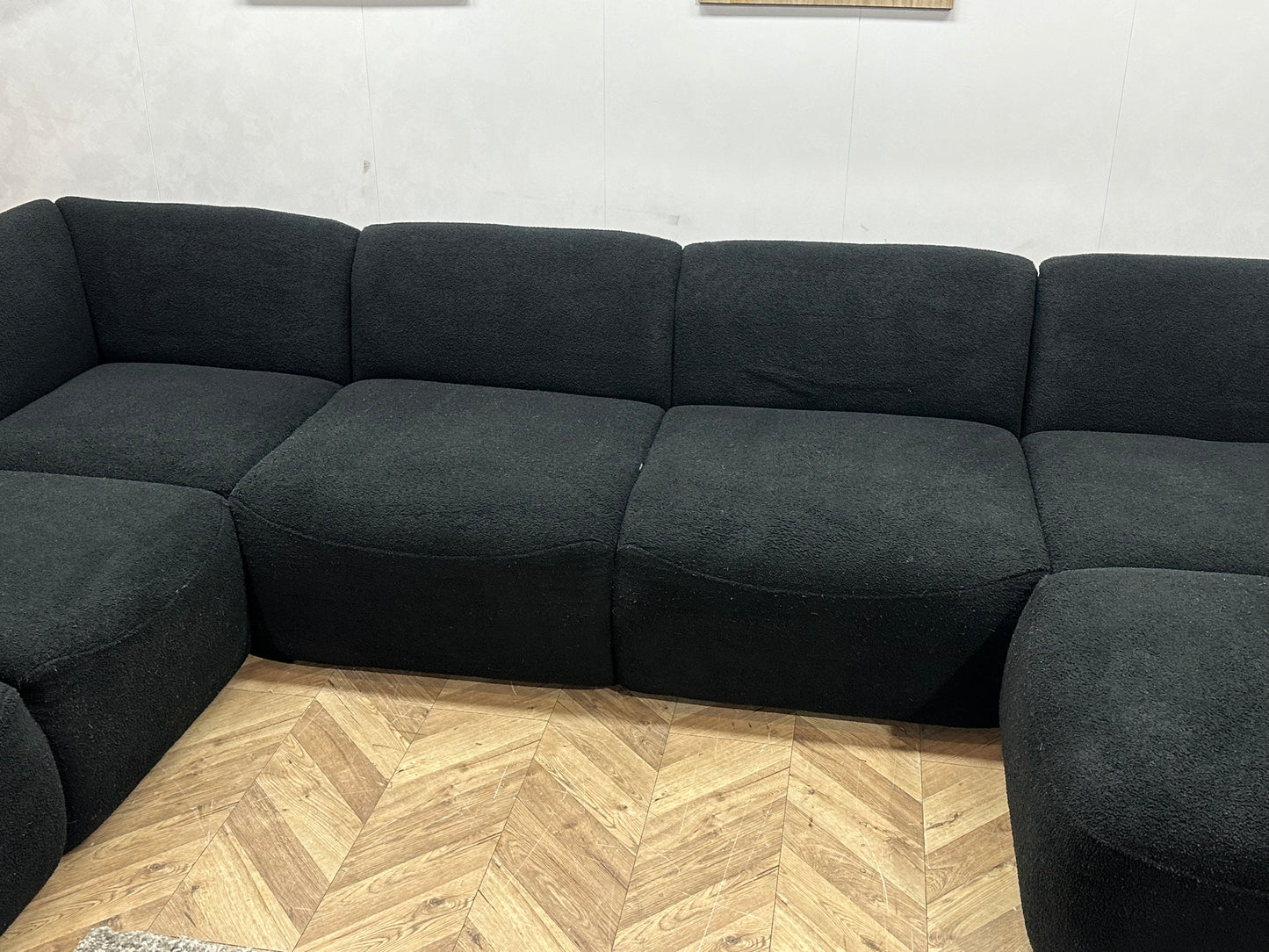 Zwarte Bouclé U Bank