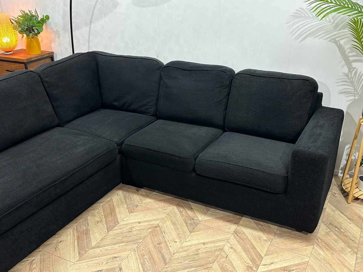 Zwart Hoekbank ~ Losse Kussens Met Afneembare Hoezen