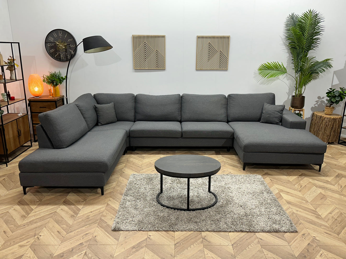 Antraciet U Bank ~ Losse Kussens Met Afneembare Hoezen