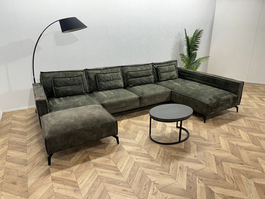 Room108 Groene Velvet U Bank ~ Losse Kussens Met Afneembare Hoezen