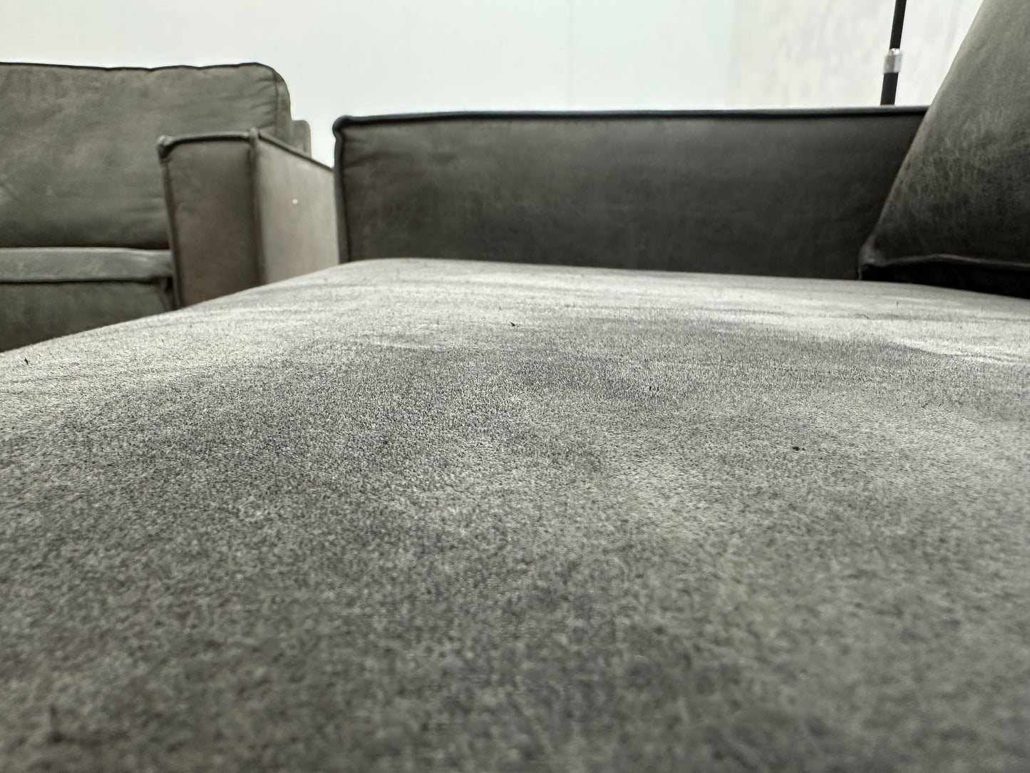 Antraciet Suède Stoffen Banken Set ~ Losse Kussens Met Afneembare Hoezen