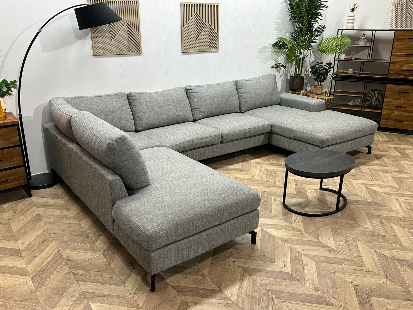 Montèl Licht Grijze U Bank ~ Losse Kussens Met Afneembare Hoezen