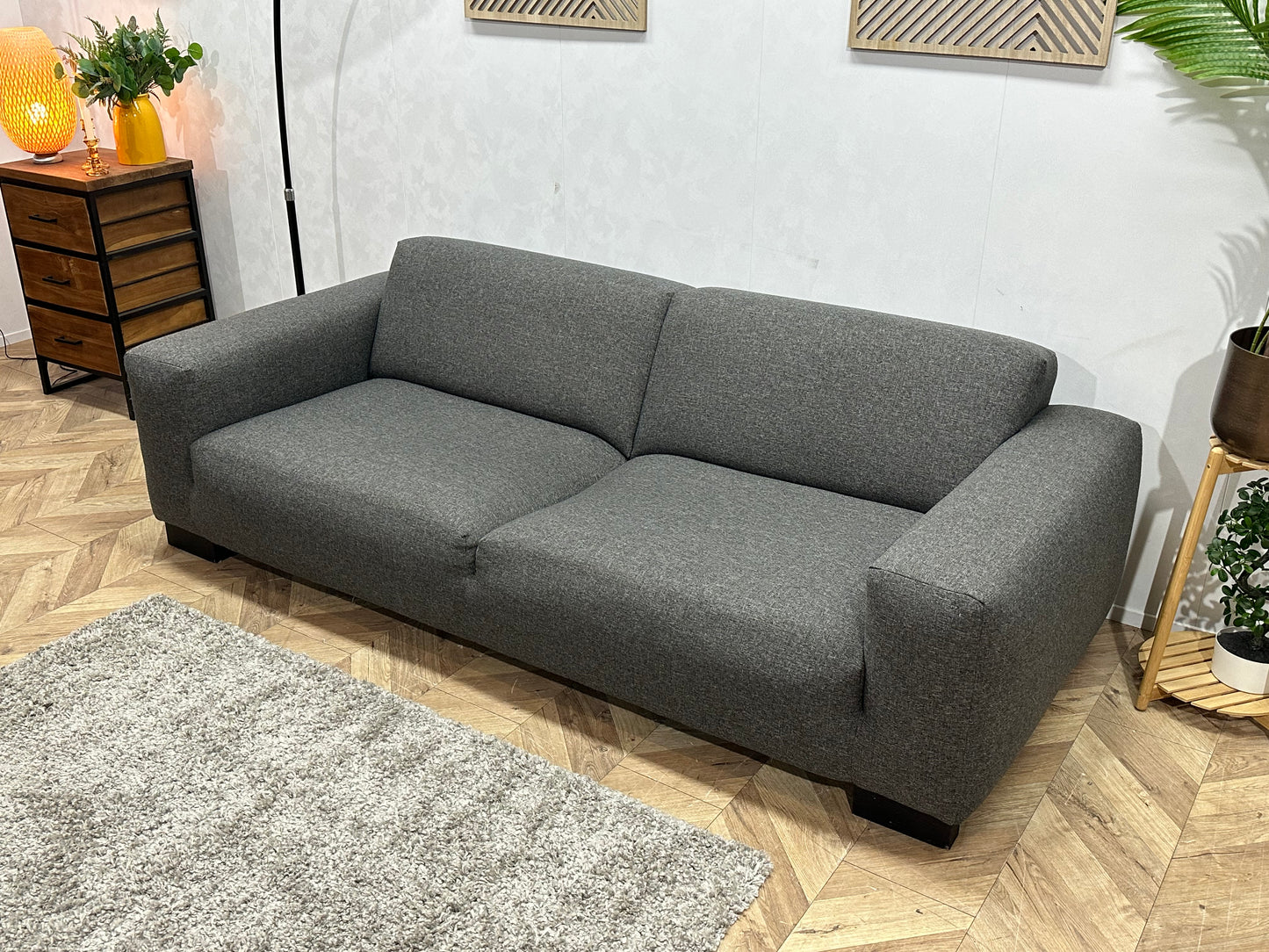 Antraciet 2.5-Zits Bank Inc Hocker ~ Vaste Kussens