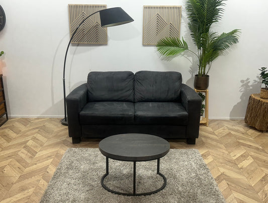 Antraciet Suède Stoffen 2.5-Zits Bank ~ Vaste Kussens