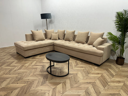 Beige Hoekbank ~ Losse Kussens Met Afneembare Hoezen