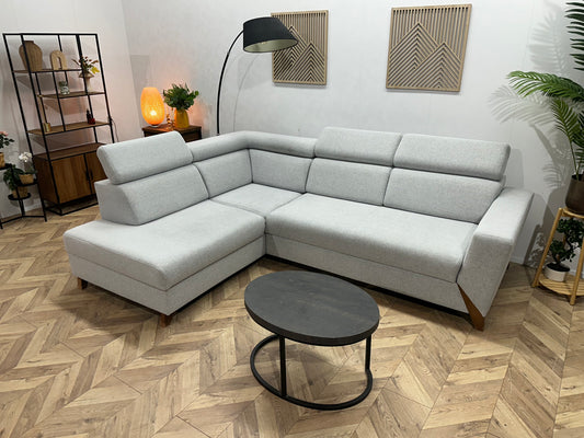 Licht Grijze Hoekbank ~ Verstelbare Hoofdsteunen